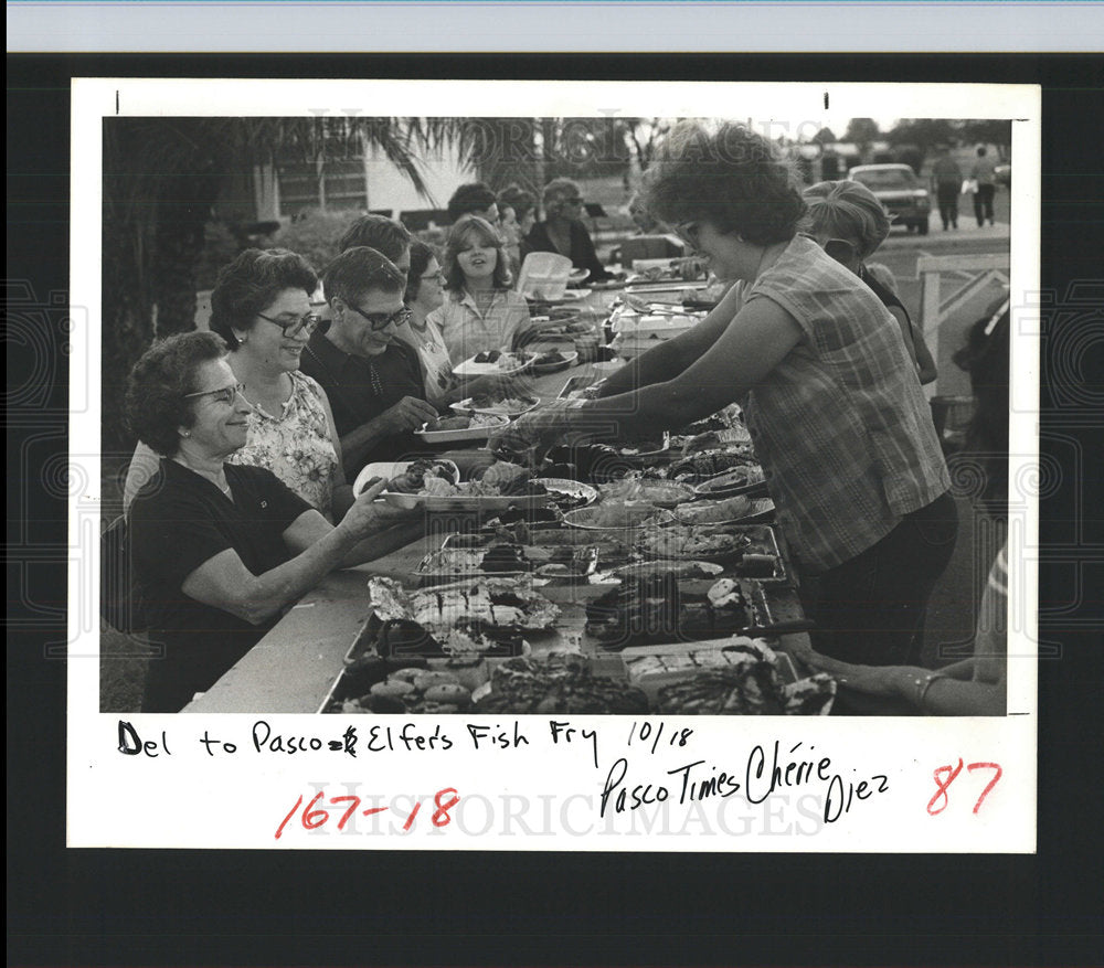 1960 Press Photo Elfers Elementary School PTA fish fry - Historic Images