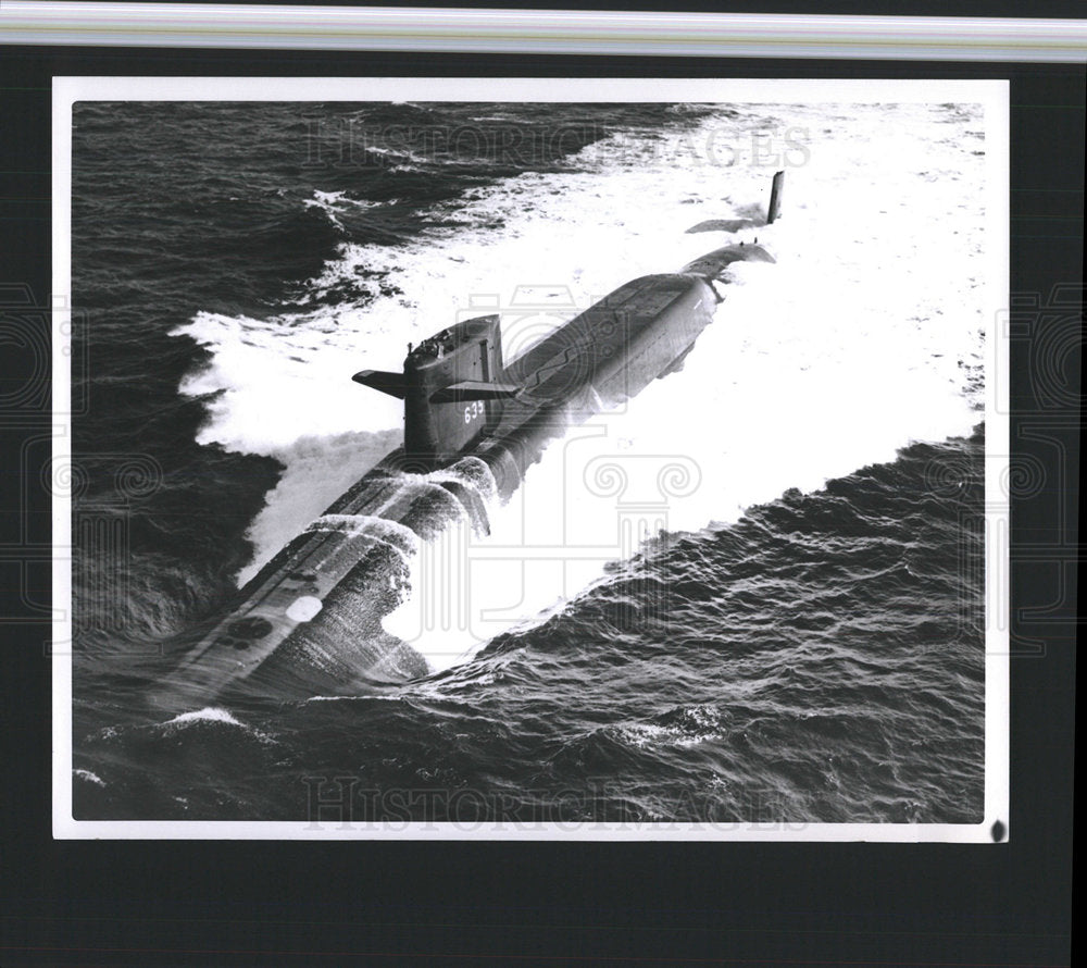 1964 Press Photo Nuclear Submarine USS Sam Rayburn - Historic Images