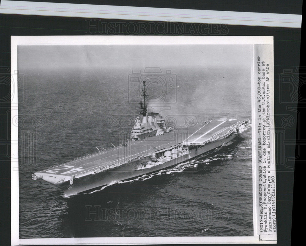 1961 Press Photo Carrier Franklin D. Roosevelt - Historic Images