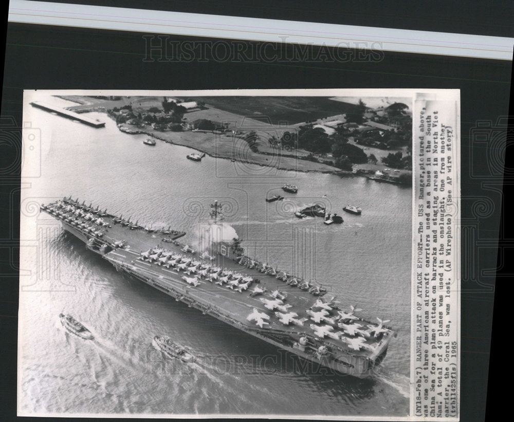 1965 Press Photo USS Ranger S CHina Sea N Vietnam - Historic Images