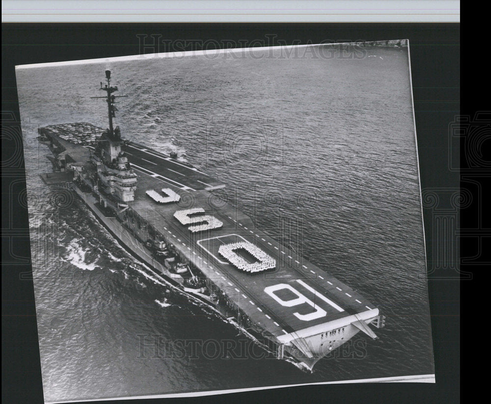 1958 Press Photo Naval Aircraft Carrier - Historic Images