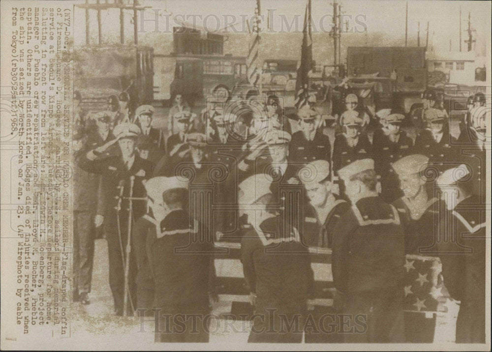 1968 Press Photo Navy Patrol Ship Pueblo&#39;s Crew - Historic Images