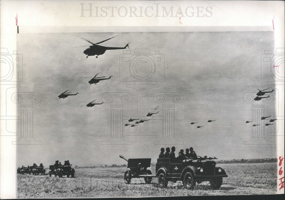 1956 Press Photo Russian Helicopters Moscow Airport - RRX99257 - Historic Images