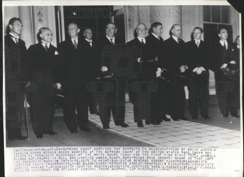 1939 Press Photo Supreme Court Justices Visit Roosevelt - Historic Images