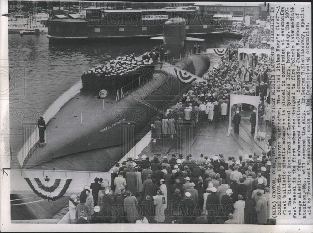 1960 Press Photo George Washington Sub Commissioning - Historic Images