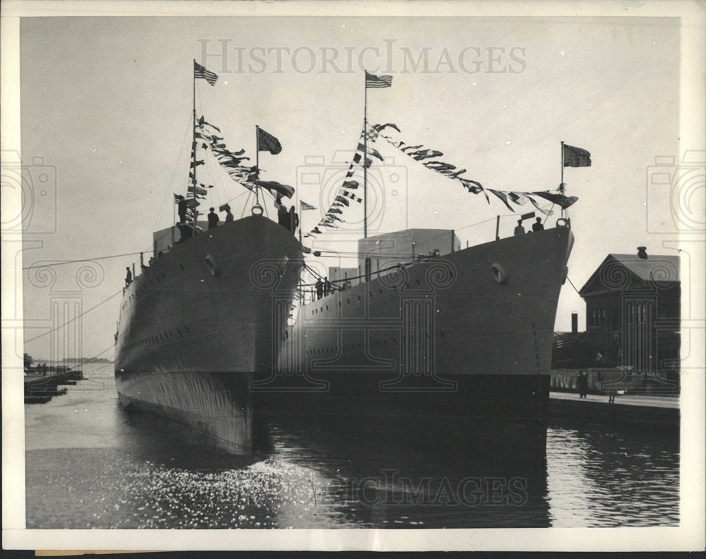 1935 Press Photo Conyngham Case Boston Navy Yard - Historic Images