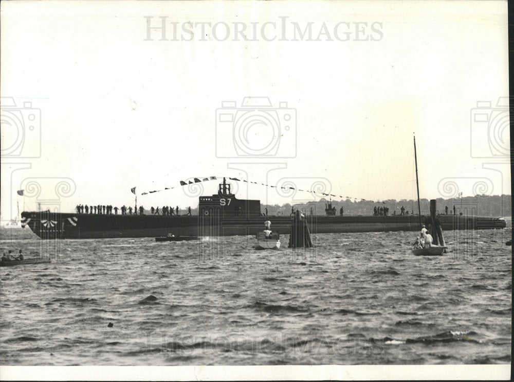 1938 Press Photo Submarine Sargo After Launching Conn - Historic Images