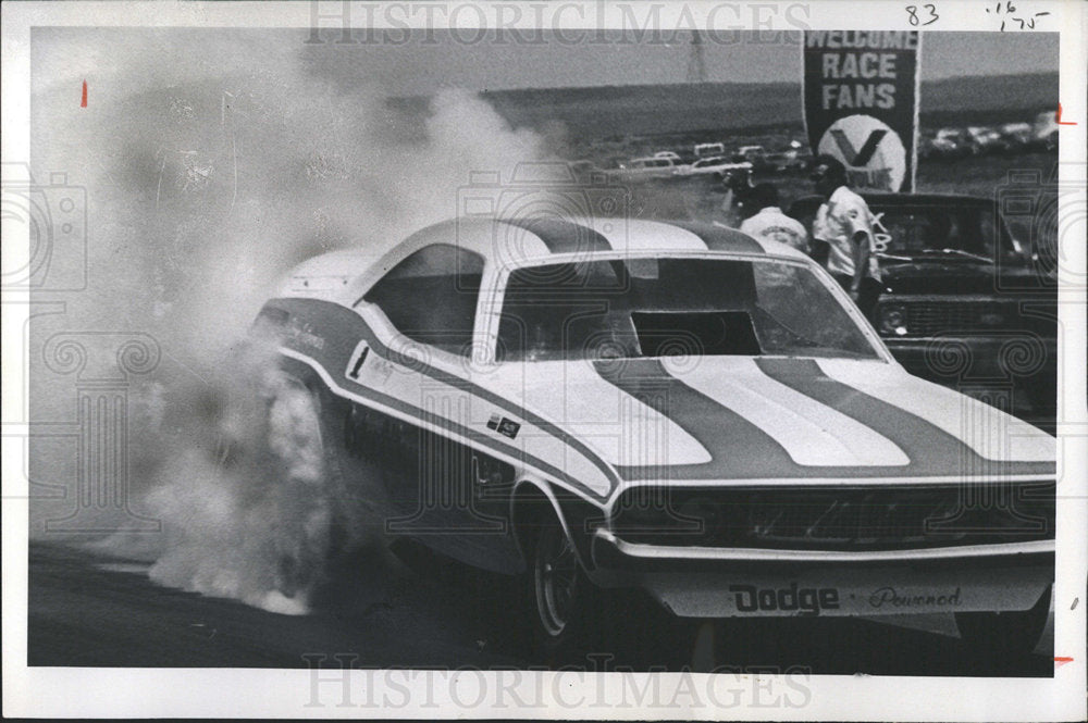 1971 Press Photo Denver Dick Custy burnout funny car - Historic Images