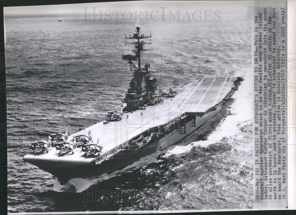 1963 Press Photo aircraft carrier Kearsarge Pacific - Historic Images