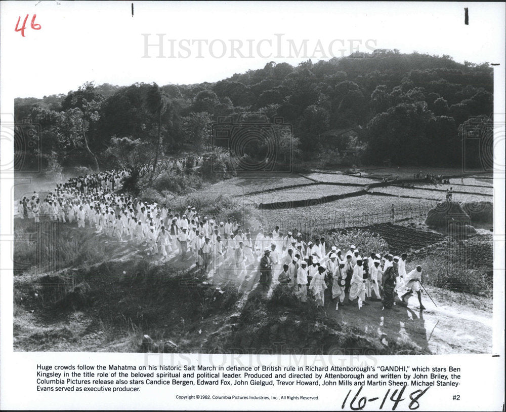 1982 Press Photo Ben Kingsley Gandhi - Historic Images