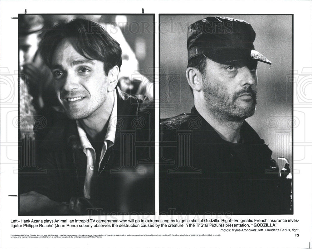 1998 Press Photo Hank Azaria Jean Reno Godzilla - Historic Images