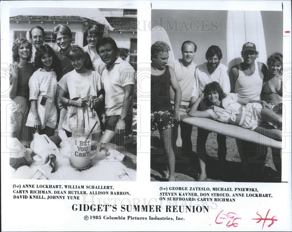 1985 Press Photo cast Gidget&#39;s Summer Reunion - Historic Images