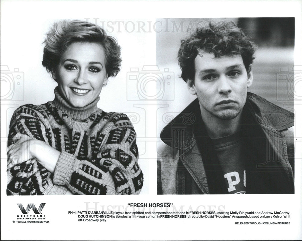 1988 Press Photo Actors Starring In &quot;Fresh Horses&quot; - Historic Images