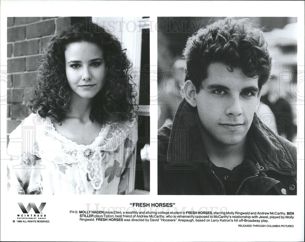 1989 Press Photo Molly Hagen Ben Stiller Fresh Horses - Historic Images