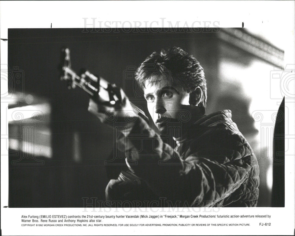 1992 Press Photo Emilio Estevez Freejack - Historic Images