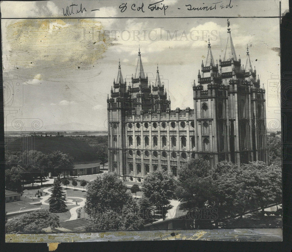 1942 Press Photo Mormon Temple In Salt Lake,Utah - Historic Images