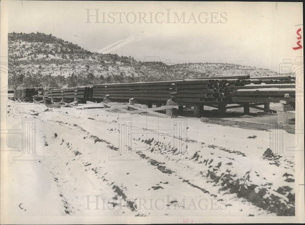 1953 Press Photo Philips Petroleum Pipe San Juan - Historic Images