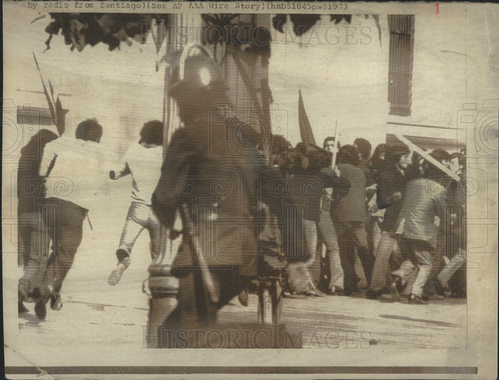 1973 Press Photo Santiago, Chile HS Students Rioting - Historic Images