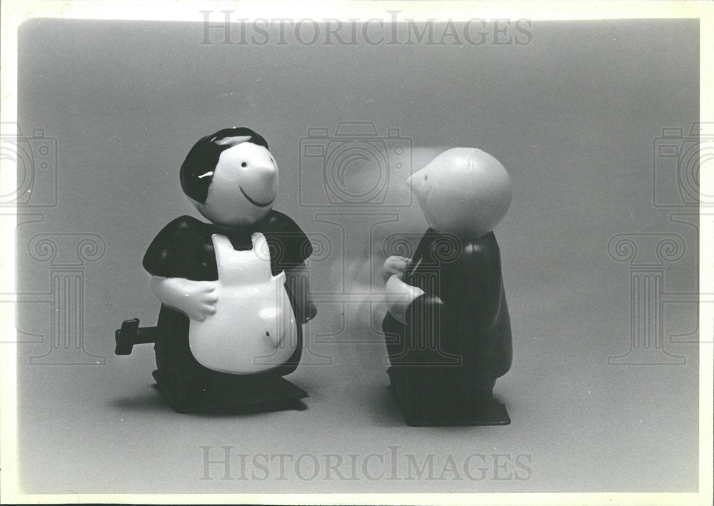 1981 Press Photo Mr. Salt Mrs. Pepper shakers Hornsby - Historic Images