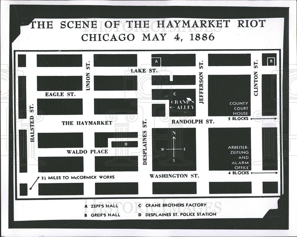 1962 Press Photo of 1886 Haymarket Riot/Chicago  - Historic Images