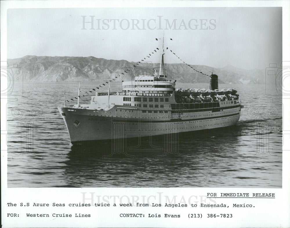 Press Photo The S.S Azure Seas - Historic Images
