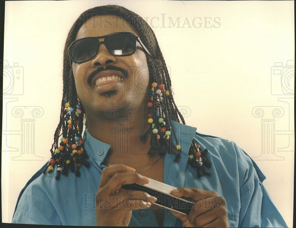 1987 Press Photo Altura Shelton Stevie Wonder  - Historic Images