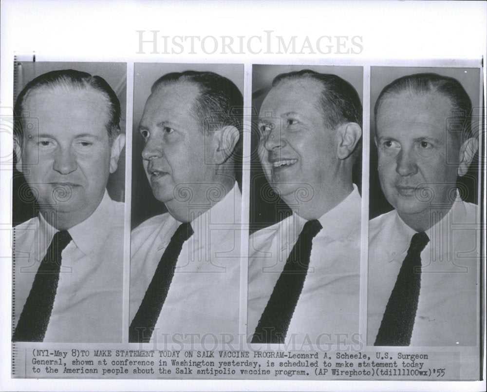 1955 Press Photo Leonard A. Scheele US Surgeon General - Historic Images