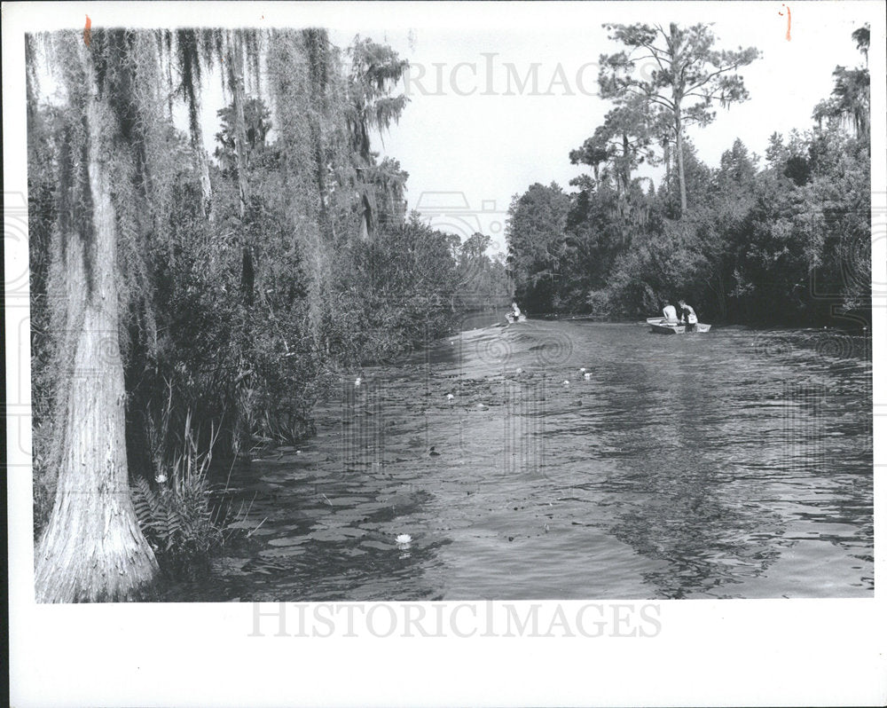 1980 Press Photo Fishermen Okefenokee Swamps Ga - Historic Images