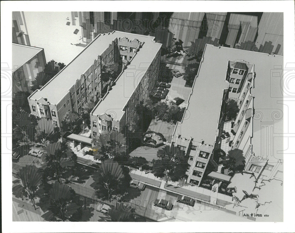 1978 Press Photo Palmer Square Apartments Interior  - Historic Images