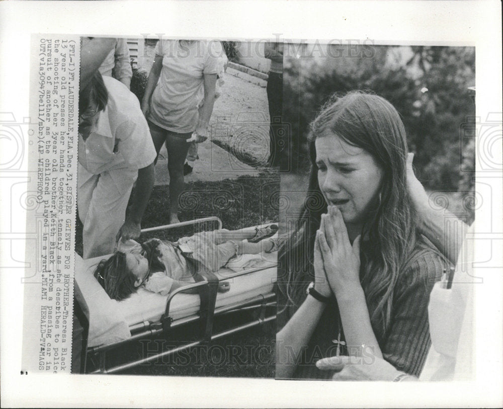 1975 Press Photo Keith Black Theresa brother Shooting  - Historic Images