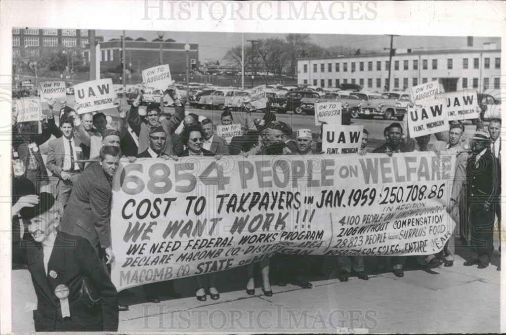 1959 Press Photo Unemployment rally Washington Michigan - Historic Images
