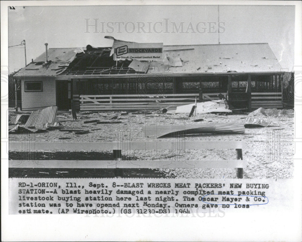 1964 Press Photo Osacr Mayer Company Meat Packers Blast - Historic Images