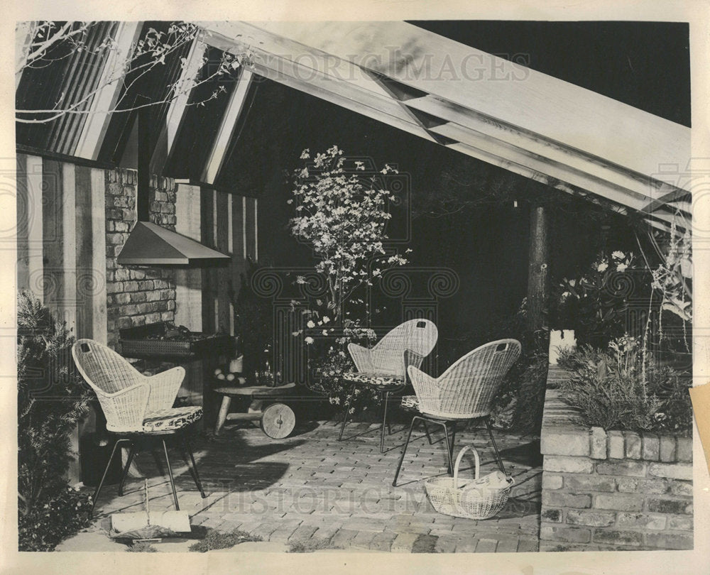 1953 Press Photo Design Indoor Outdoor Living Room - RRY02785 - Historic Images