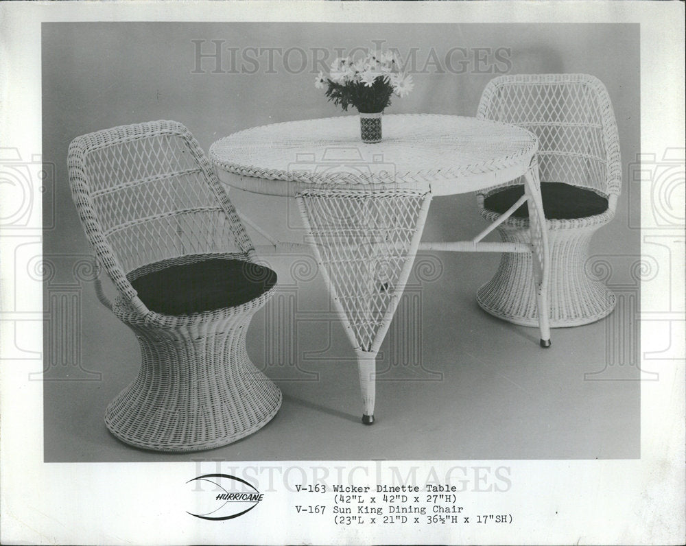 1969 Press Photo Chairs Hurricane Sun King Cashions Set - Historic Images
