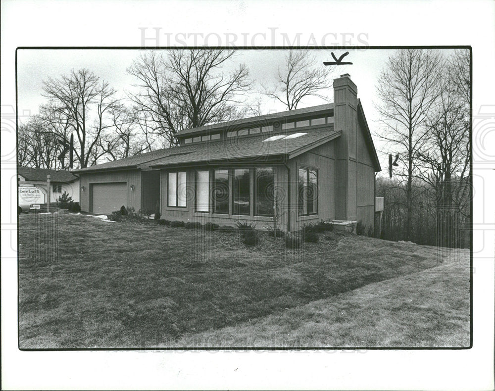 1984 Press Photo Wooden beam house Monroe County South  - Historic Images