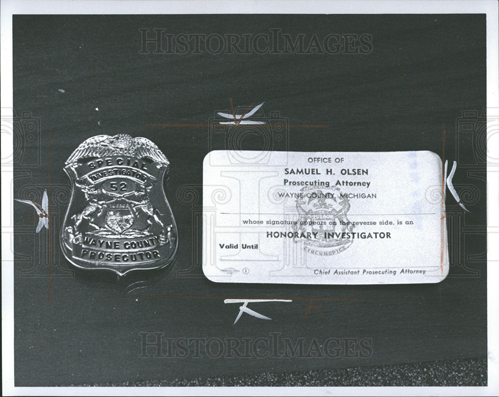 1966 Press Photo Honorary Badges cards Michigan Wayne - Historic Images