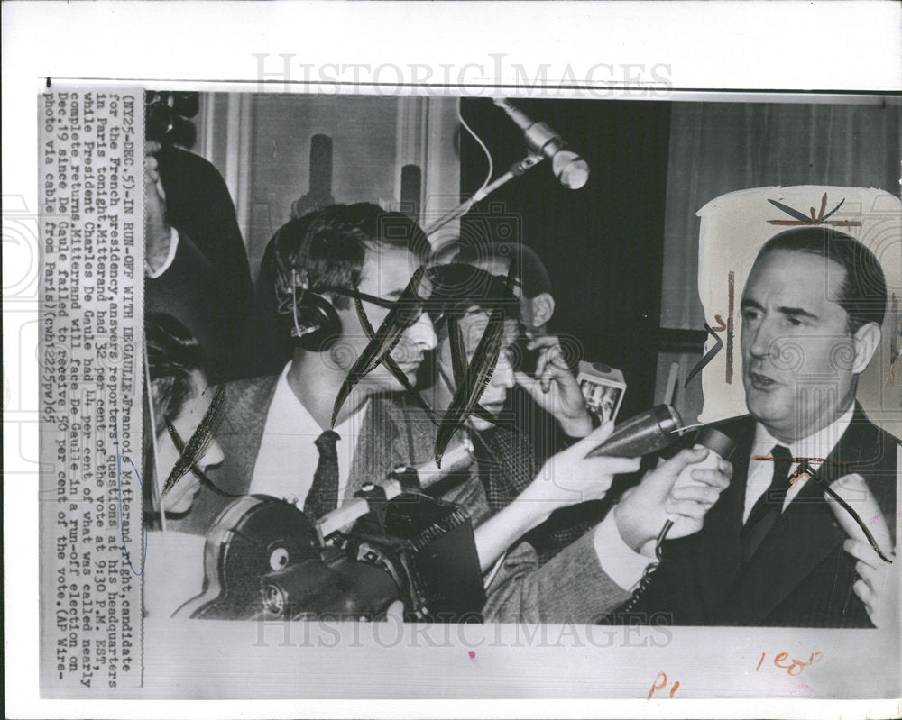 1965 Press Photo Francois MitterandFrench Presidency - Historic Images