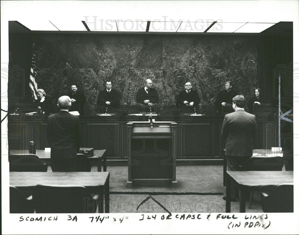 1985 Press Photo Supreme Court Judges Michgan - Historic Images