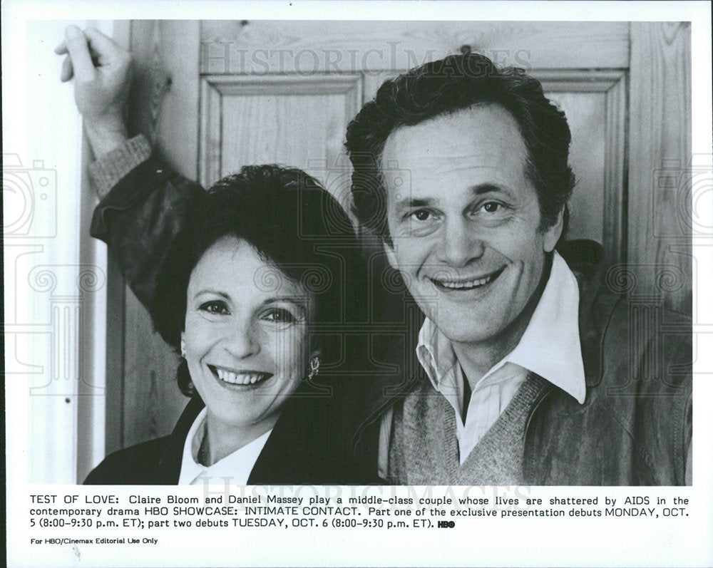 1987 Press Photo Claire Bloom Daniel Massey Actor - Historic Images