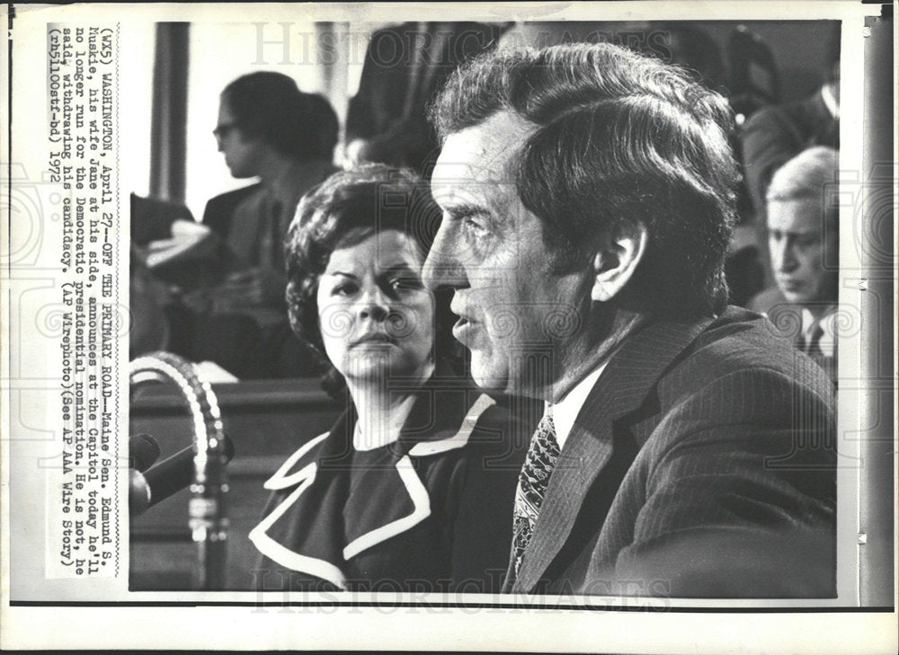 1972 Press Photo Maine Senator Edmund S Muskie Pol - Historic Images
