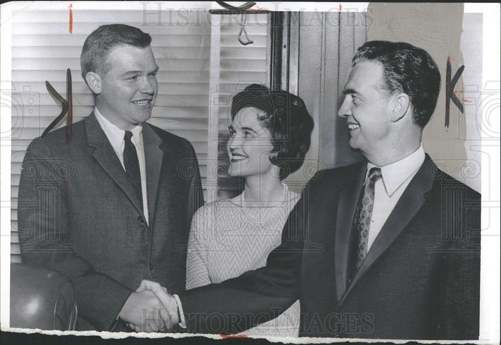 1961 Press Photo Frank Kelley John Swain Attorney man  - Historic Images