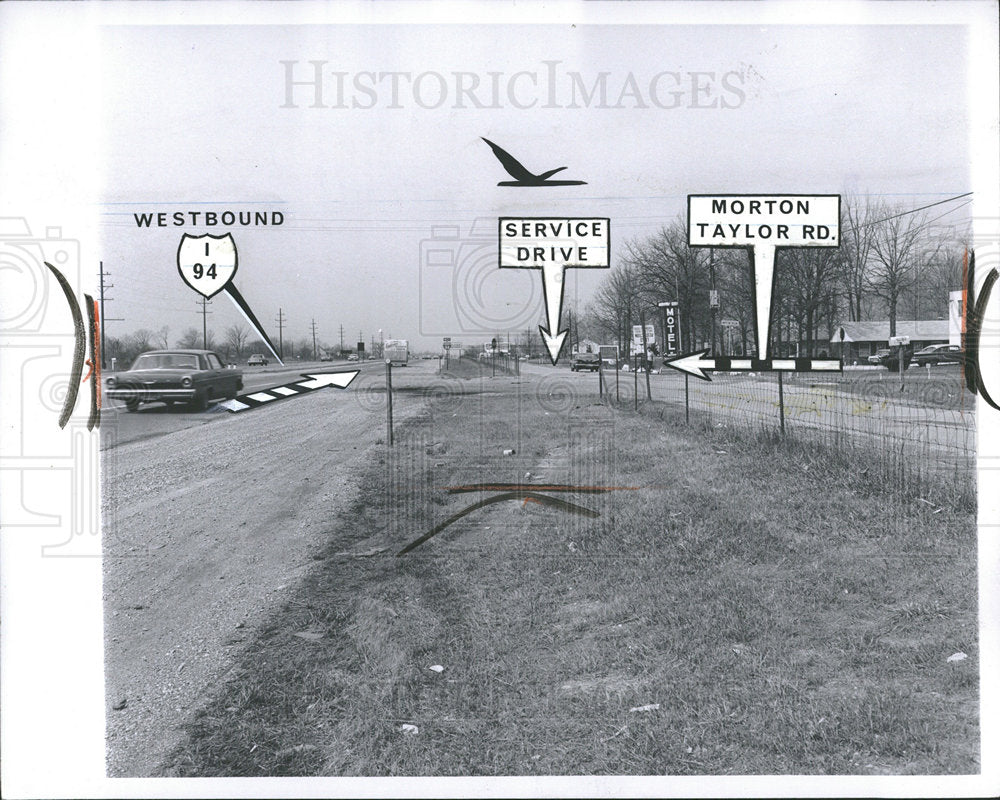 1965 Press Photo Willow Run Freeway Morton Taylor road  - Historic Images