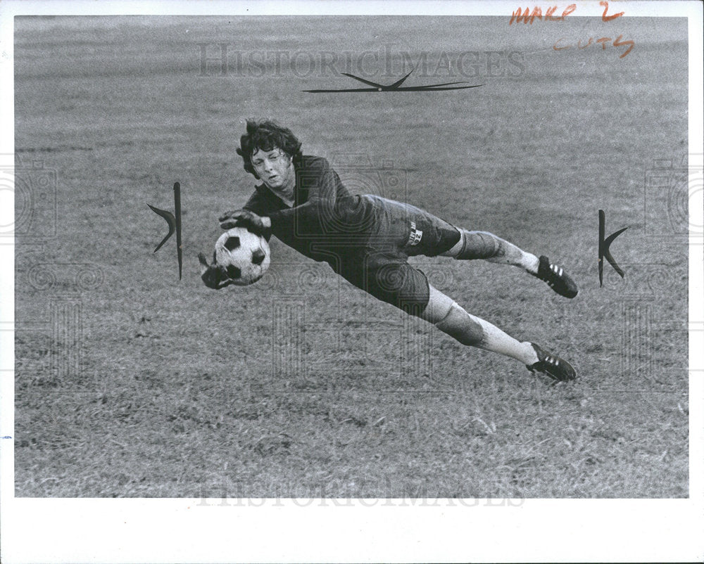 1973 Press Photo Mustang Soccer Club Karl Glass Coon  - Historic Images