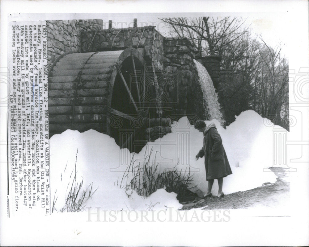 1963 Press Photo Sudbury Snowdrift Wayside Inn Grist   - Historic Images
