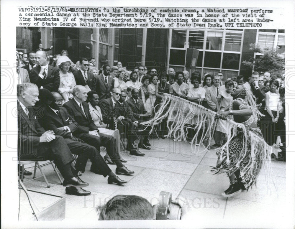1964 Press Photo State Department  Watusi warrior dance - Historic Images