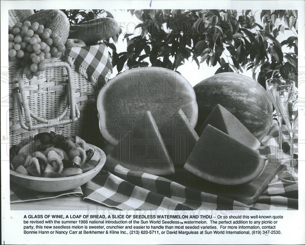 1988 Press Photo Watermelon Seed Seedless Sweet Crunch - Historic Images