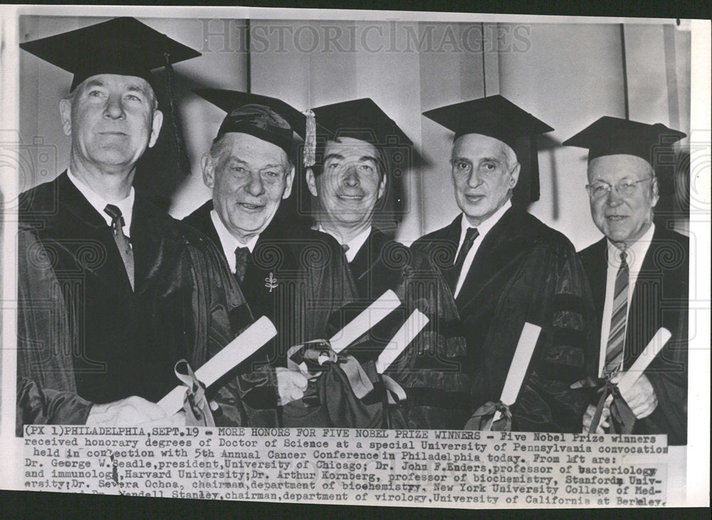 1964 Press Photo Five Nobel Prize Winners Honor Science - Historic Images