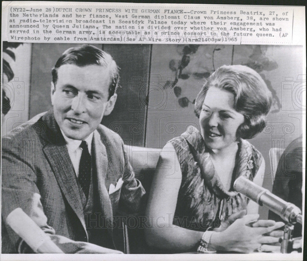 1965 Press Photo Crown Princess Beatrix Netherlands   - Historic Images