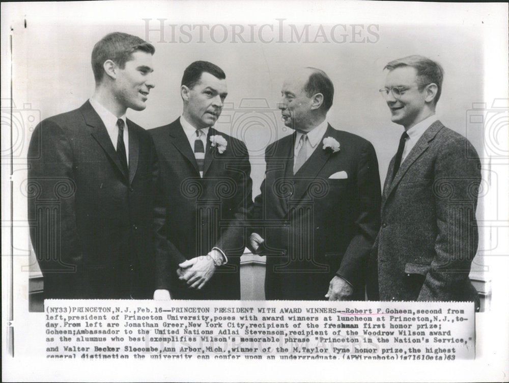 1963 Press Photo Robert Goheen Princeton University   - Historic Images