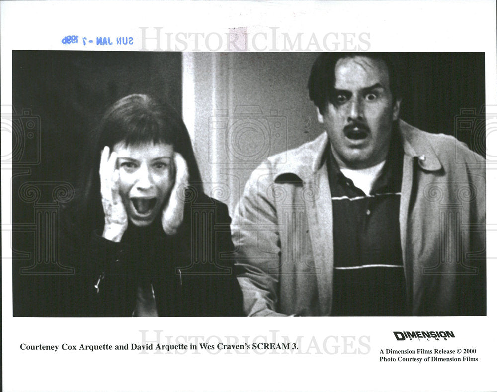 2000 Press Photo Courteney Cox Arquette David  Scream3 - Historic Images